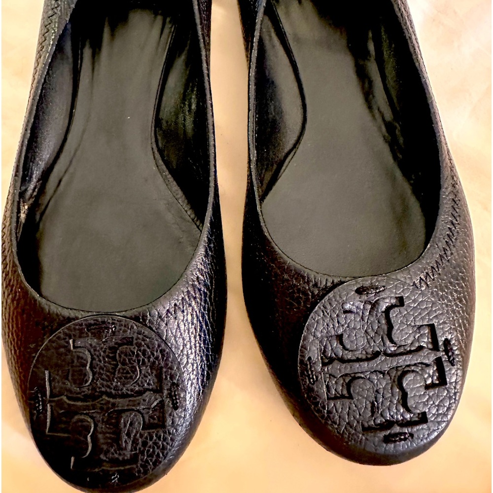 Tory Burch Reva Pebbled Leather Ballet Flats